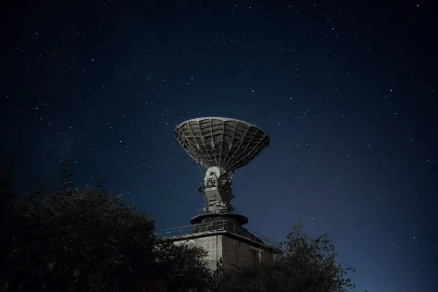 A night sky over a connected logistics network